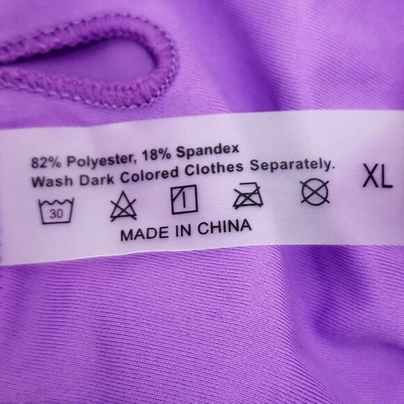 Womens Purple Floral One-Piece Swimsuit Binlowis Size XL Adjustable Straps - Picture 3 of 10